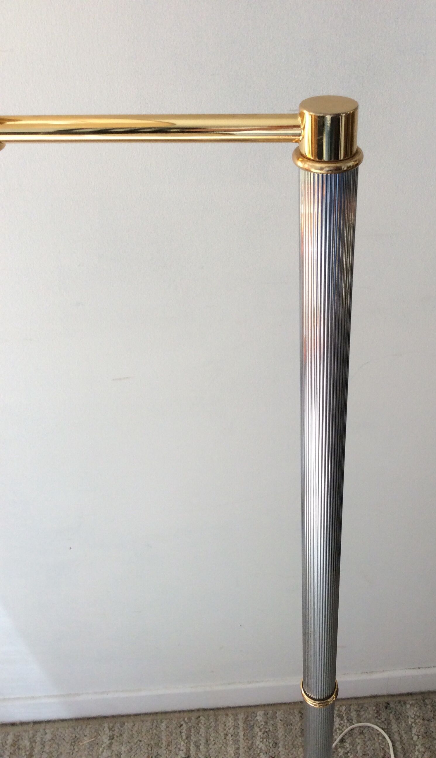 Floor lamp chrome and gold reader of the 70s