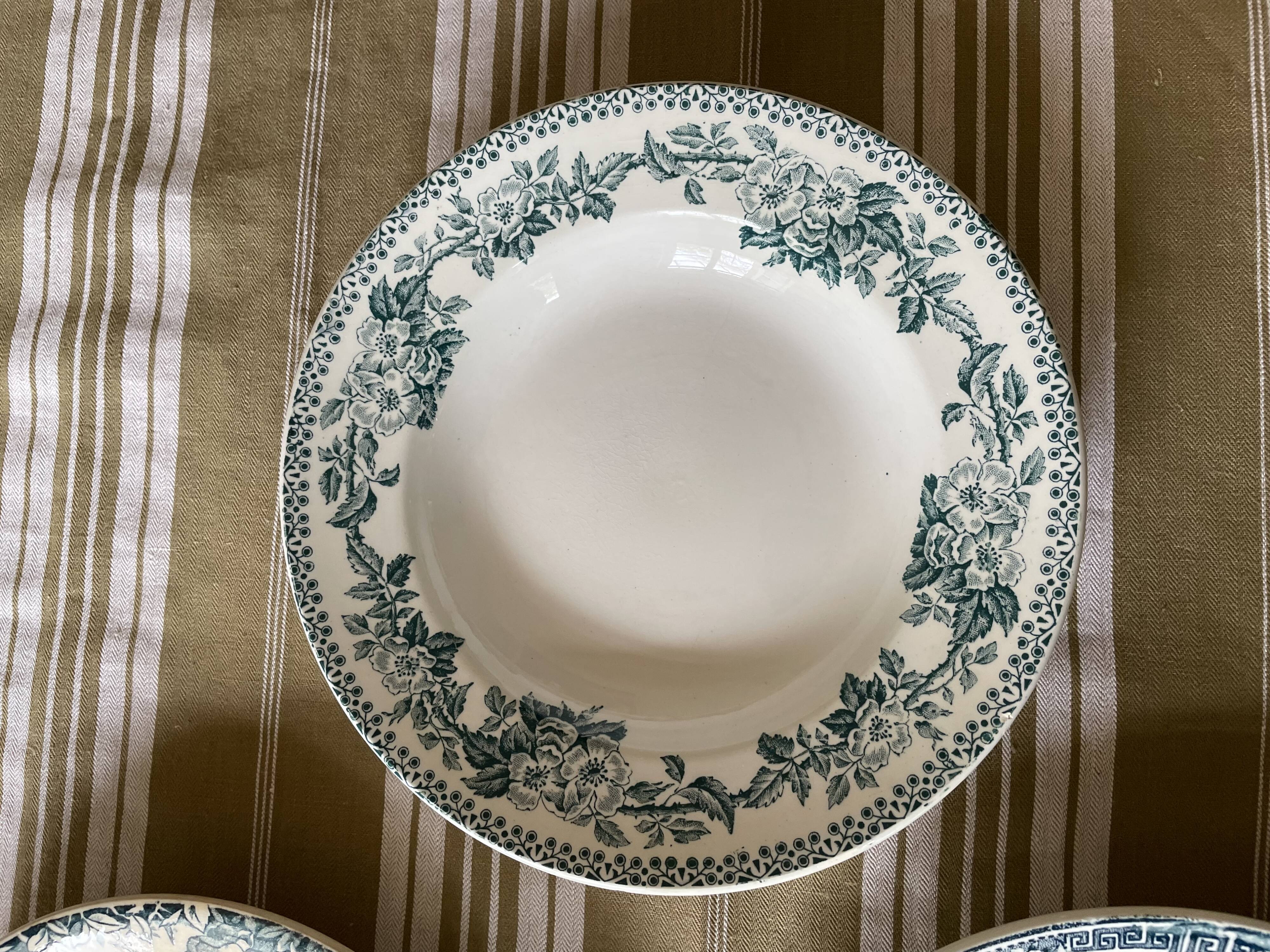 Mismatched ironstone plates