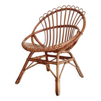 Rattan armchair - basket shape