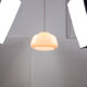 Mid-century Pink Glass & Brass Pendant Lamp