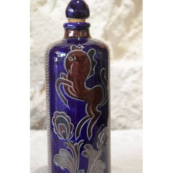 Bouteille en grès émaillé, travail artisanal allemand, vers 1950-1970