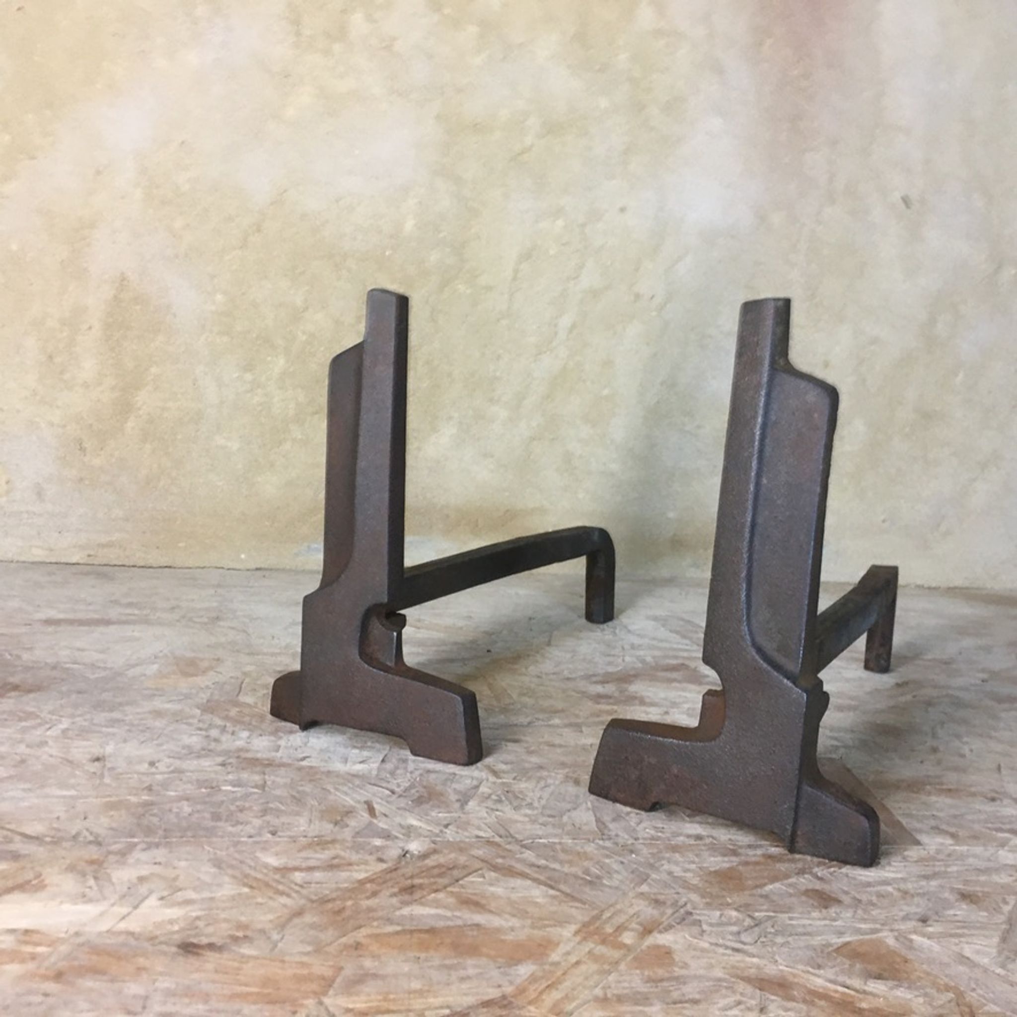 Pair of art deco style chenets
