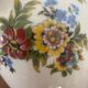 Large sugar bowl with floral porcelain.