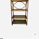 Rattan bookcase shelf - and glass - vintage