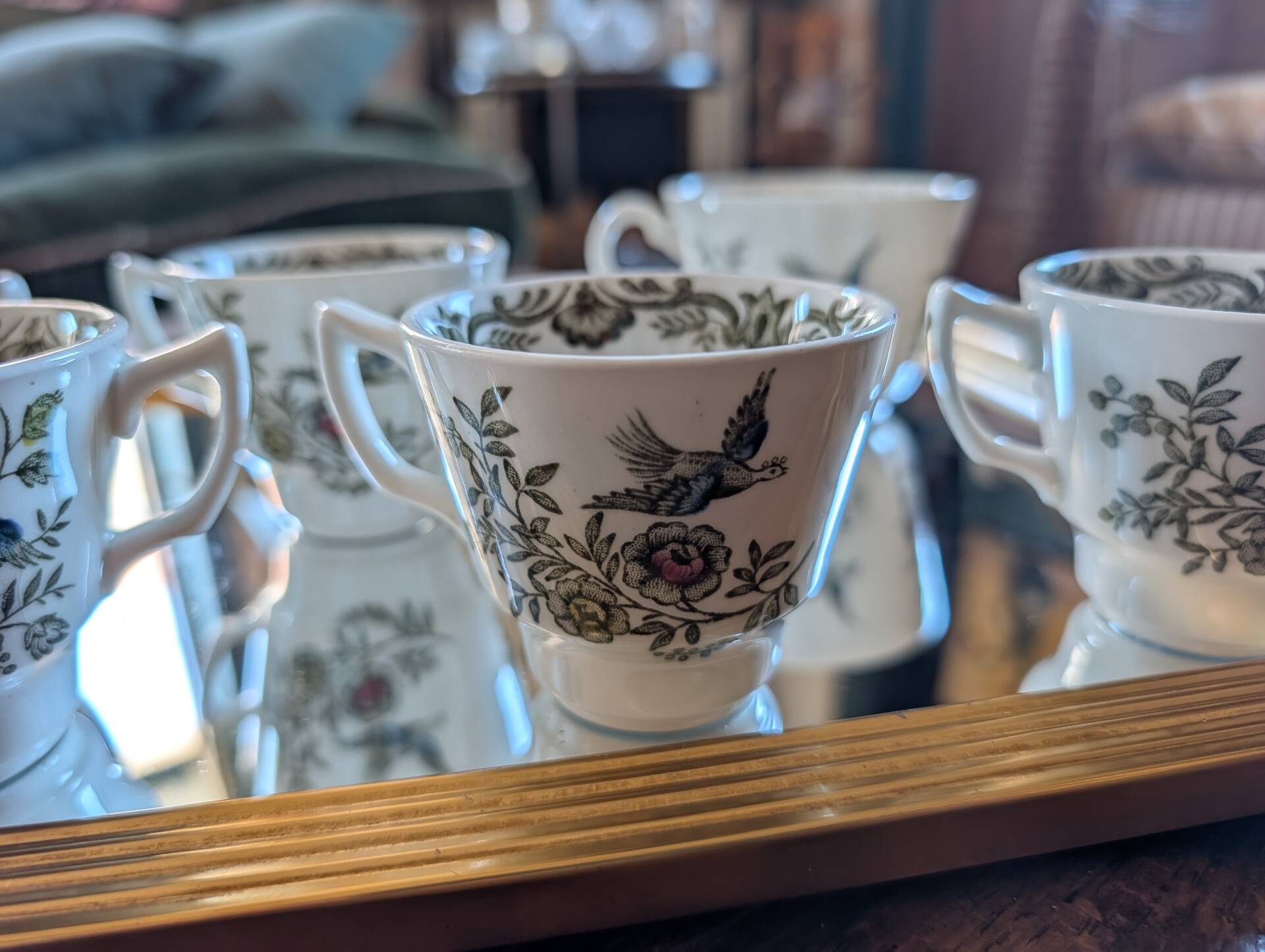 6 tasses Windsor 1981 – Jardin anglais fleuri