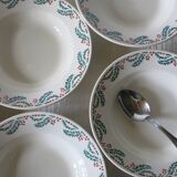 6 soup plates from Moulin des loups model “Houx” in good condition