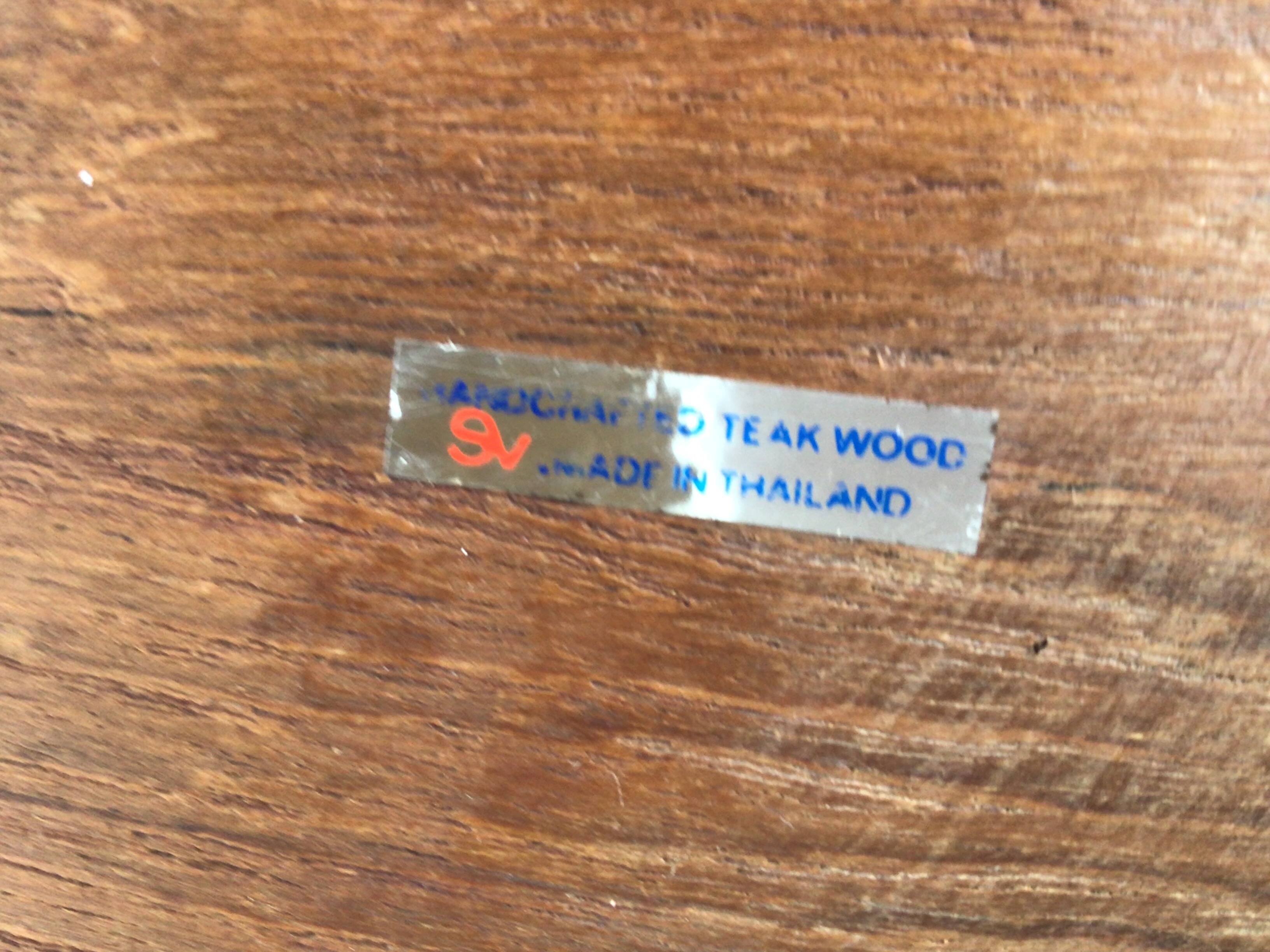 Teak wood carved coupe from the 70s.