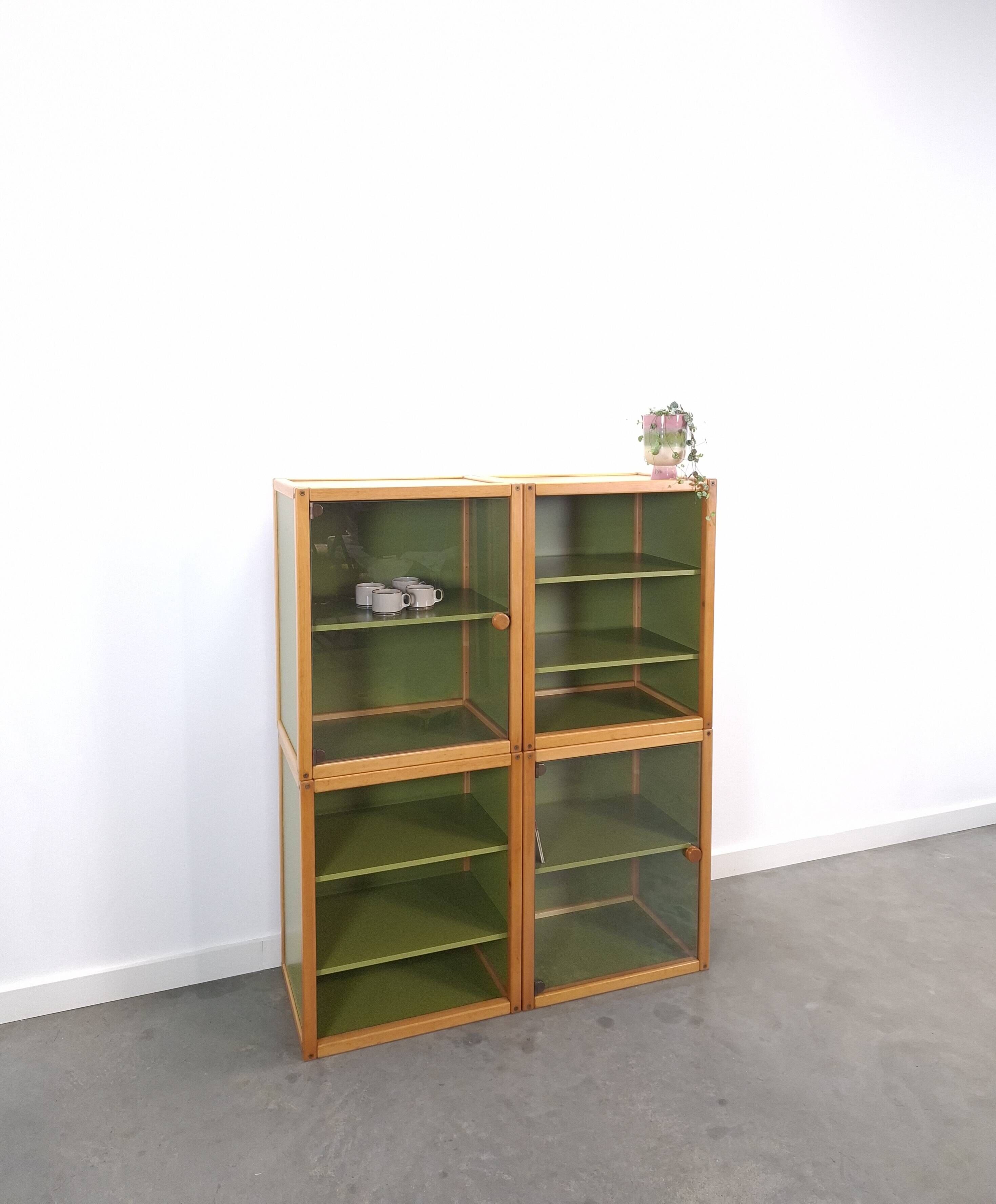 Design Flötotto Profilsystem Modulaire Kast – 4 Delen – Groen Beuken, kast