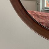 Danish Teak wood Round Mirror. 1960s