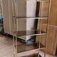 Vintage shelf in smoked glass and golden brass - 1970s