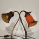 Two art nouveau style tulip lamps signed art de France