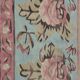 Tapis Kilim de Bessarabie en laine tissée à plat à motifs floraux roses et bleu, 1870