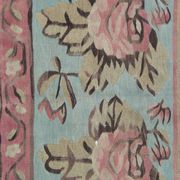 Bessarabian Kilim Rug 1870, Pink & Sky Blue Floral Wool Flatweave 176x271cm