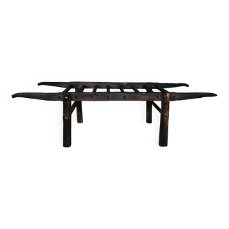Large portable farm table with oak slats, Circa 30's/40's
