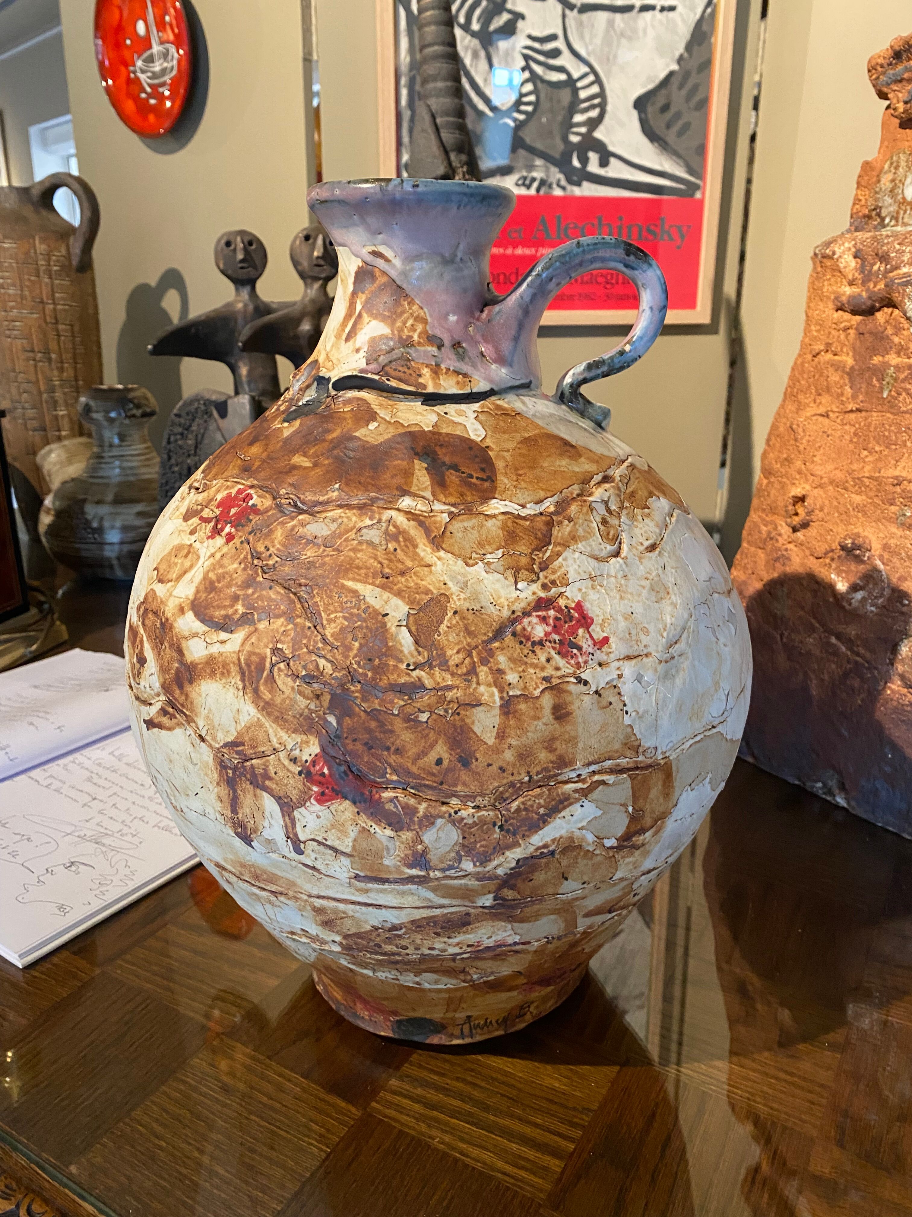 Sculptural ceramics signed contemporary