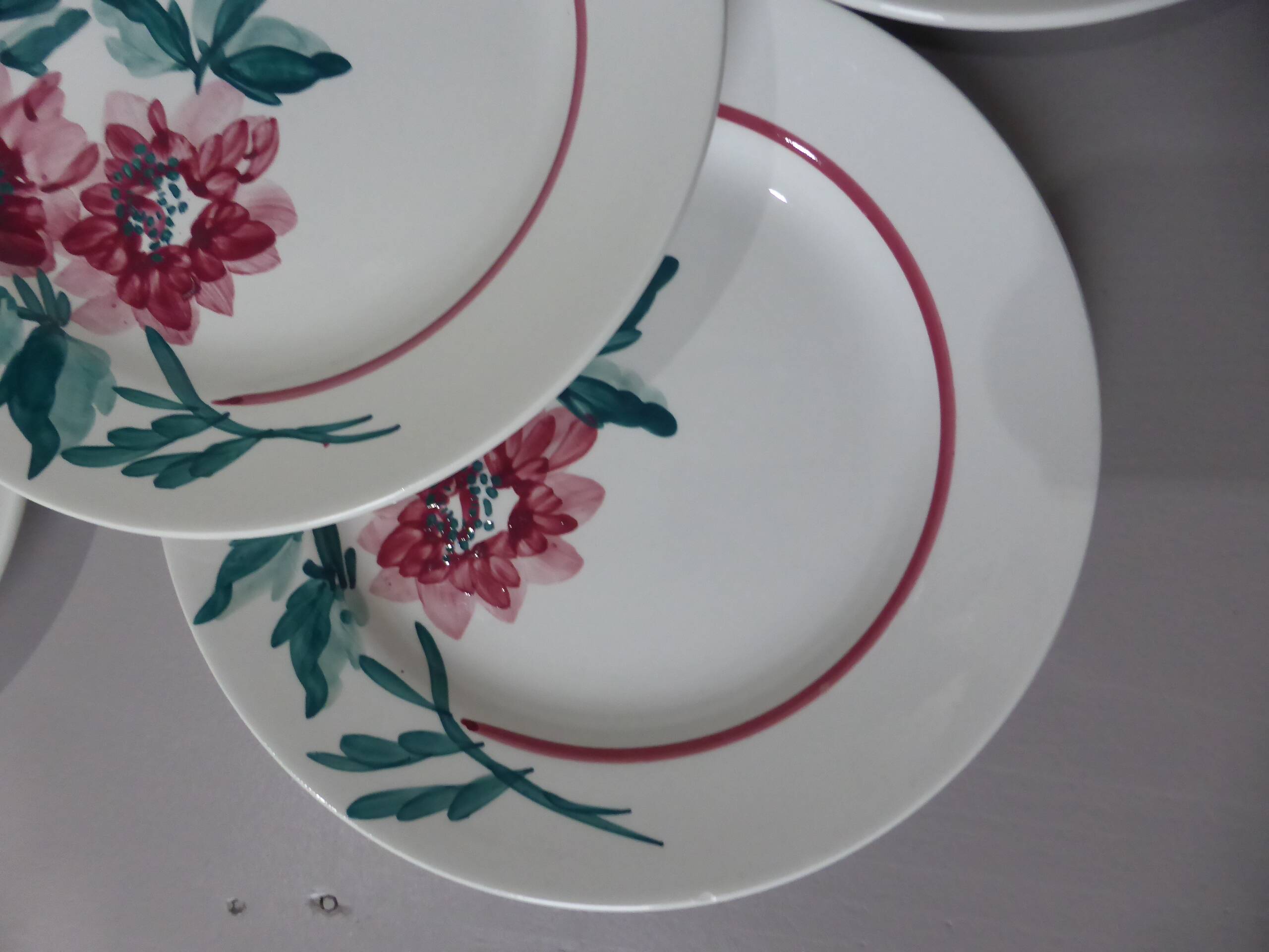 5 vintage dessert plates from Sarreguemines, Monceau model 231129.