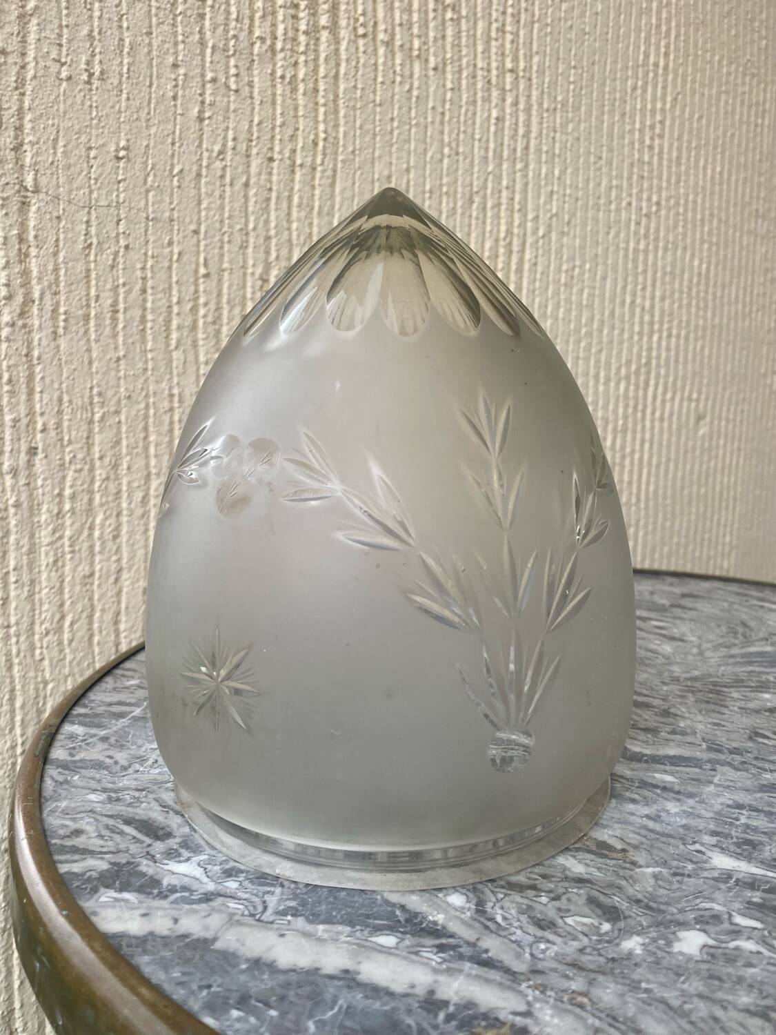 Art Deco cut crystal lampshade