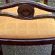 6 dining chairs made of solid mahogany in Regency style with yellow fabric.