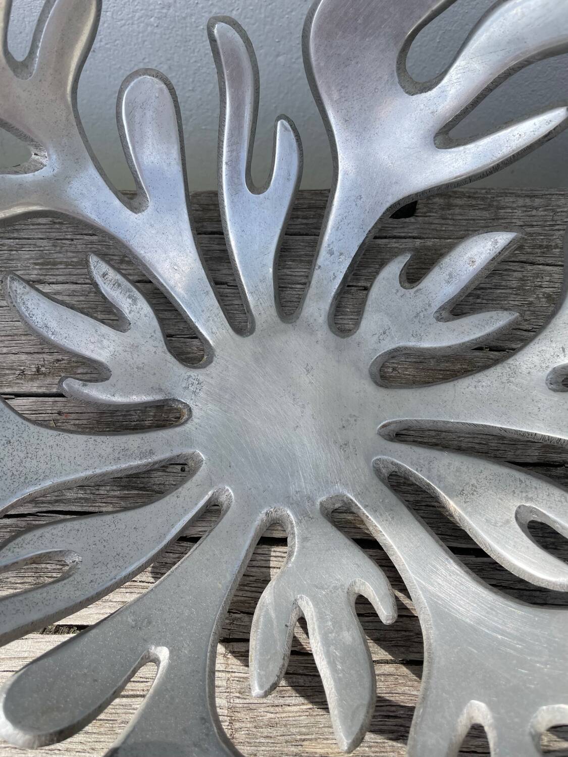 Designer metal fruit bowl