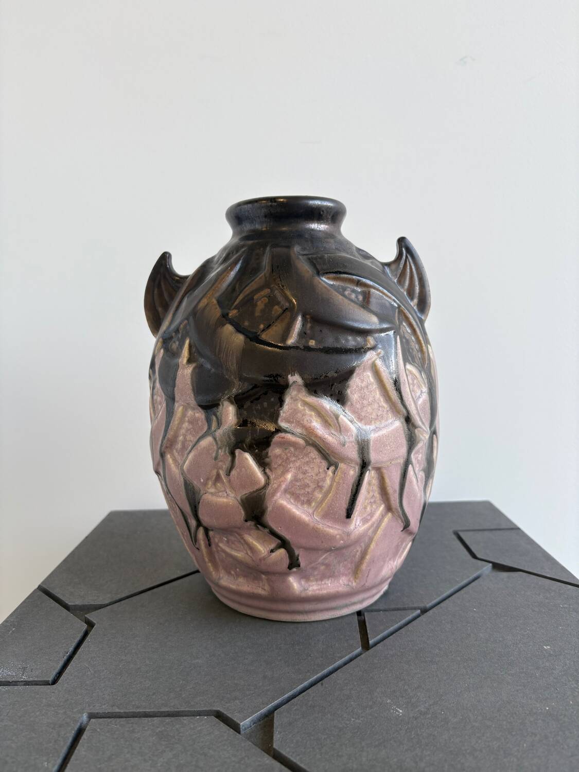 Stoneware ear vase, Gilbert Métenier, art deco