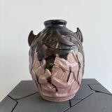 Vase a oreilles en grès, Gilbert Métenier, art déco