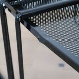 Vintage perforated metal nesting tables 80s