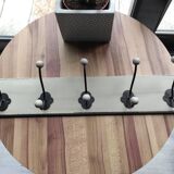 Vintage coat hook with 5 hooks in weathered effect wood