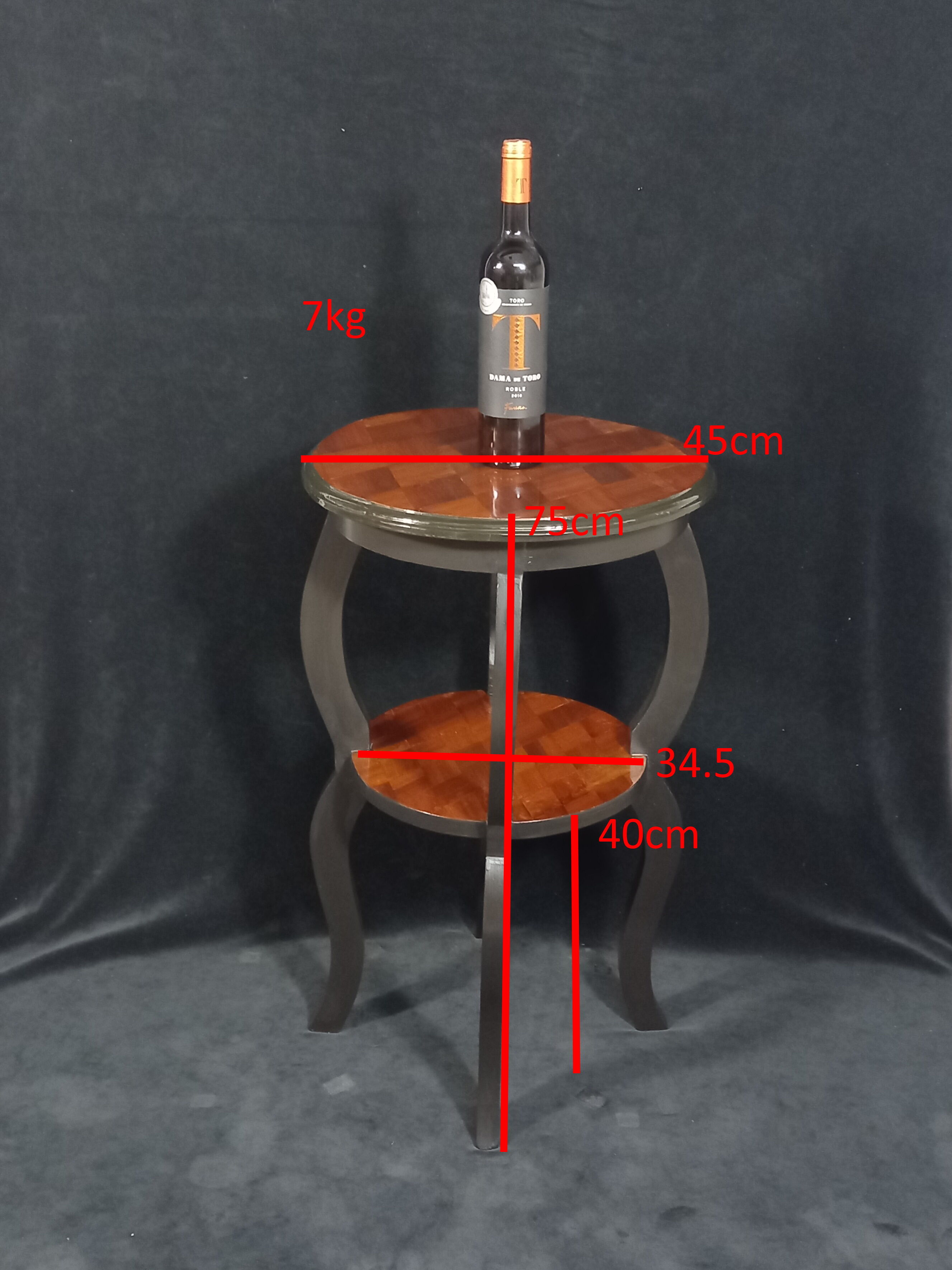 Old Side Table Redesigned with Mahogany Marquetry