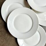6 white porcelain flat plates