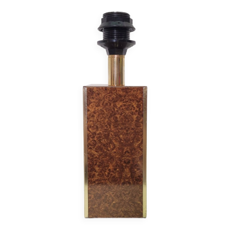 Vintage lamp in elm burl and brass from the 1970s