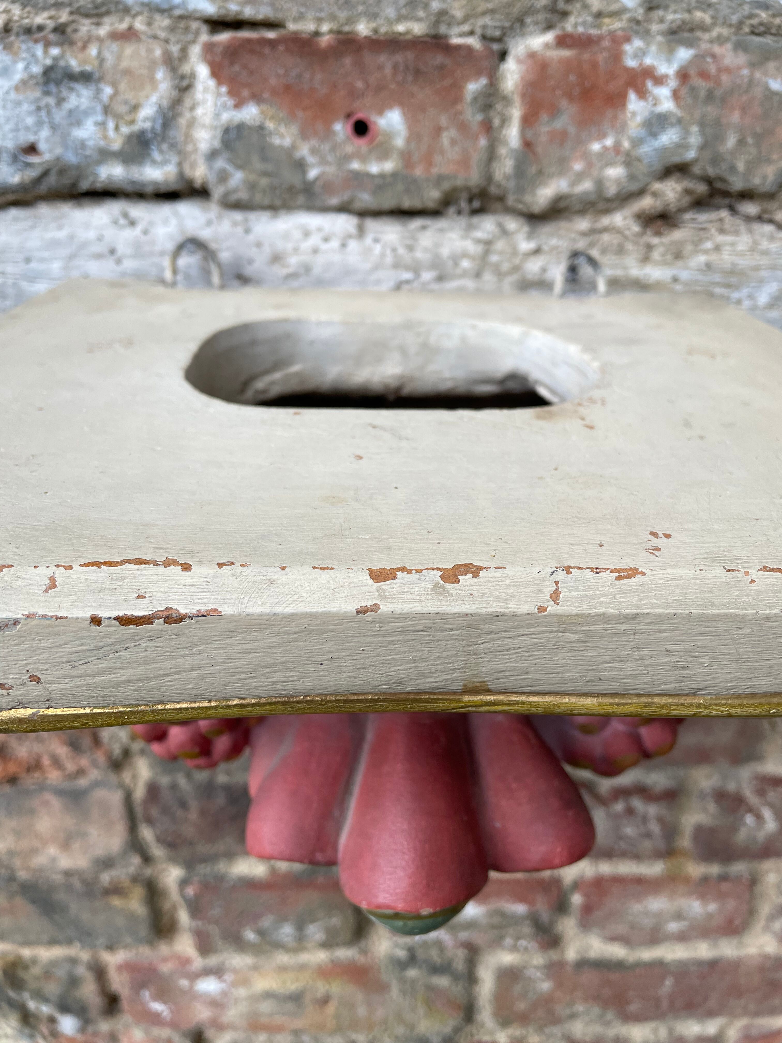 Polychrome plaster wall console