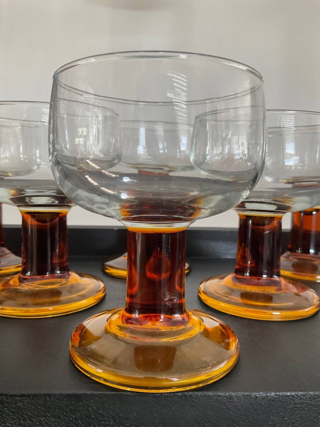 Set of 6 vintage glasses from the 70s France