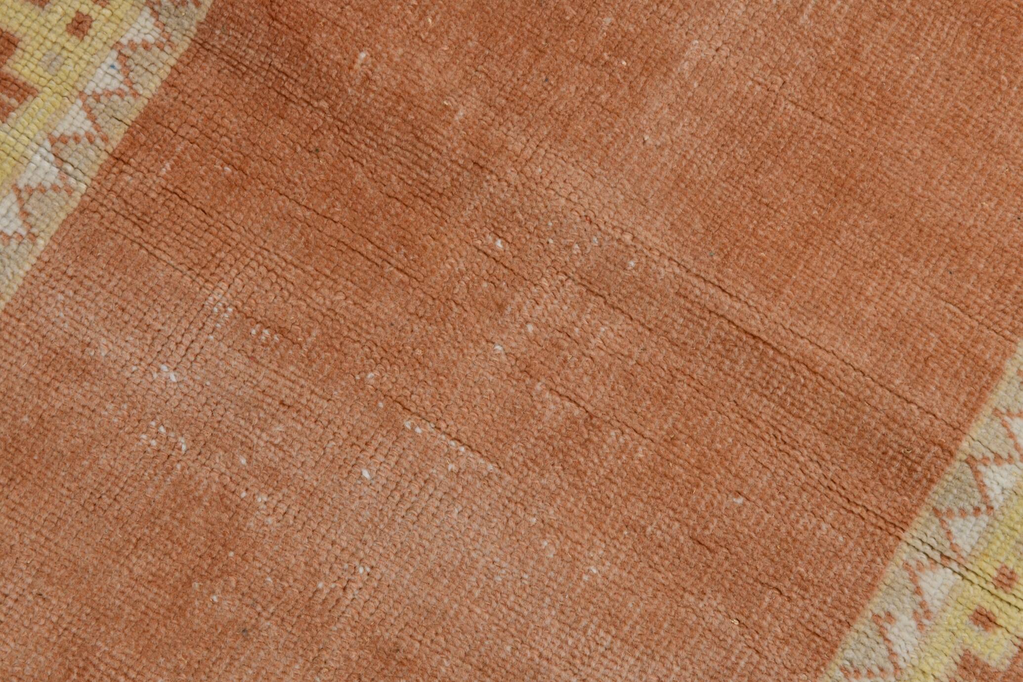 3x11 Pumpkin Orange & Yellow Runner Rug, Handwoven Turkish Runner, 81x344Cm