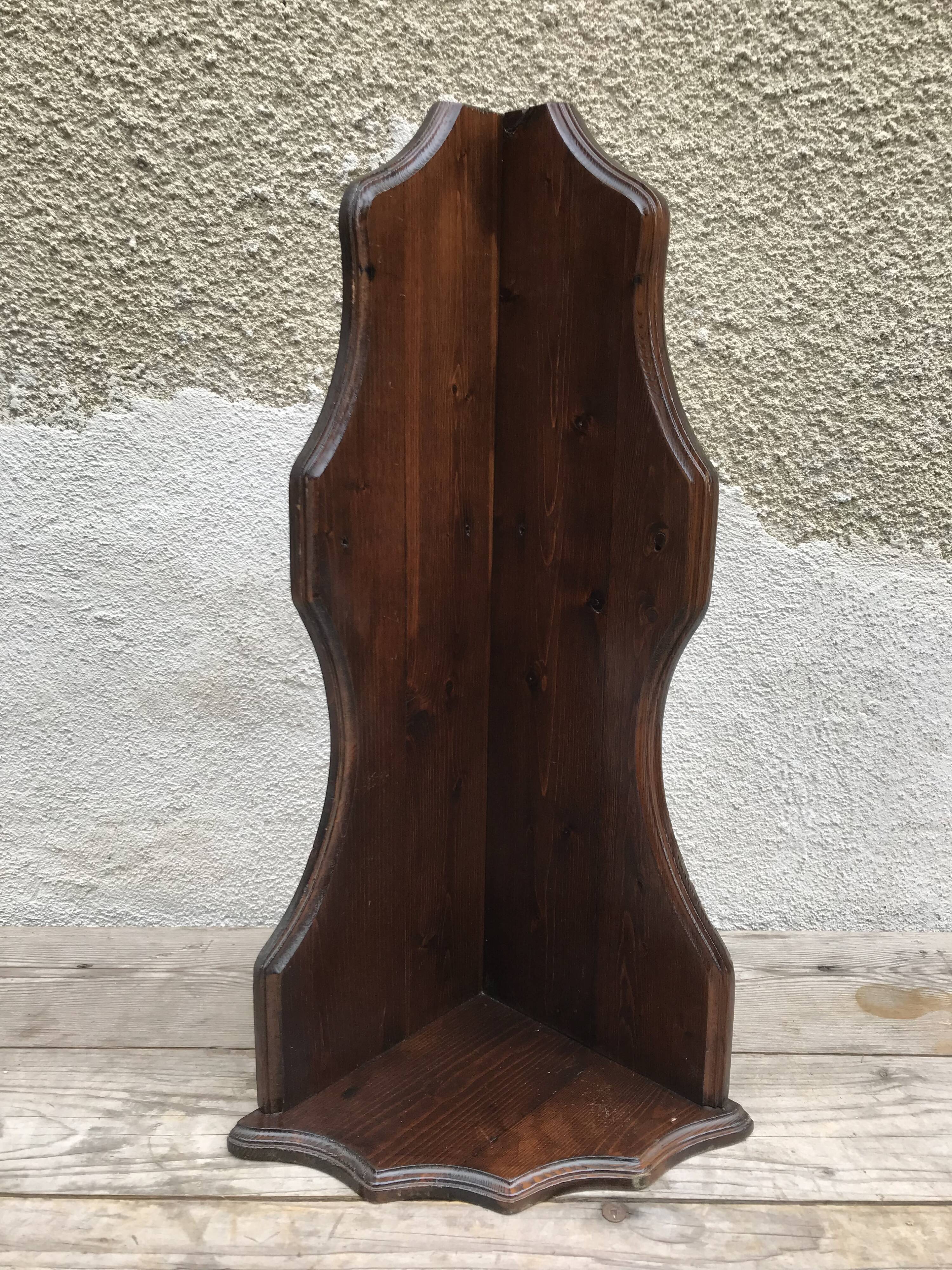 Wall corner wooden shelf vintage 60s