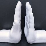 Pair of 80s design ceramic hand bookends