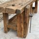 Exceptional antique carpenter's workbench in solid oak – 260 cm
