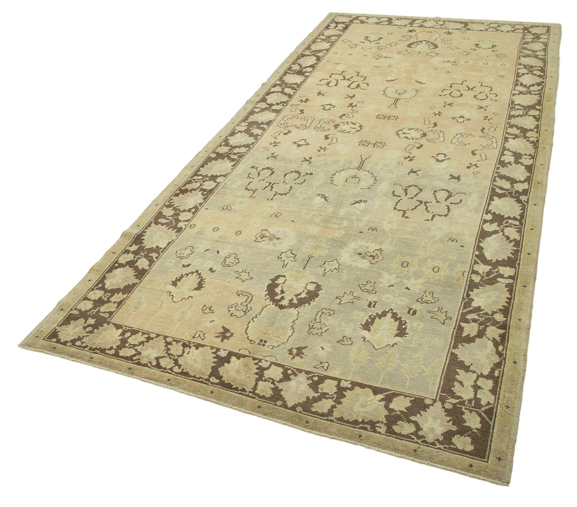 1970s Handwoven One-of-a-Kind Anatolian Beige Rug 140 cm x 328 cm