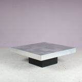 1970s Brushed aluminium coffee table from Italy