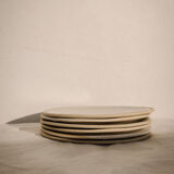 Assiette plate en grès - blanc