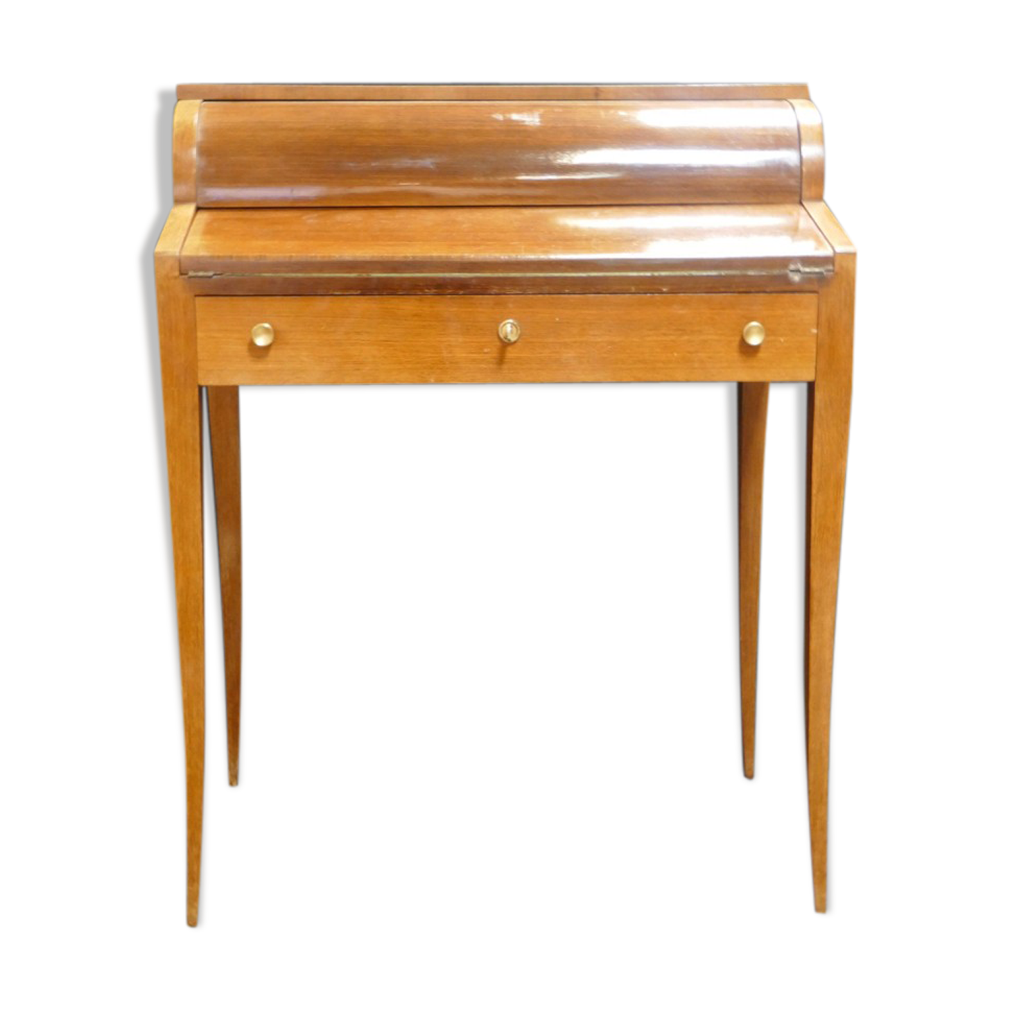 Art deco cylinder slope desk