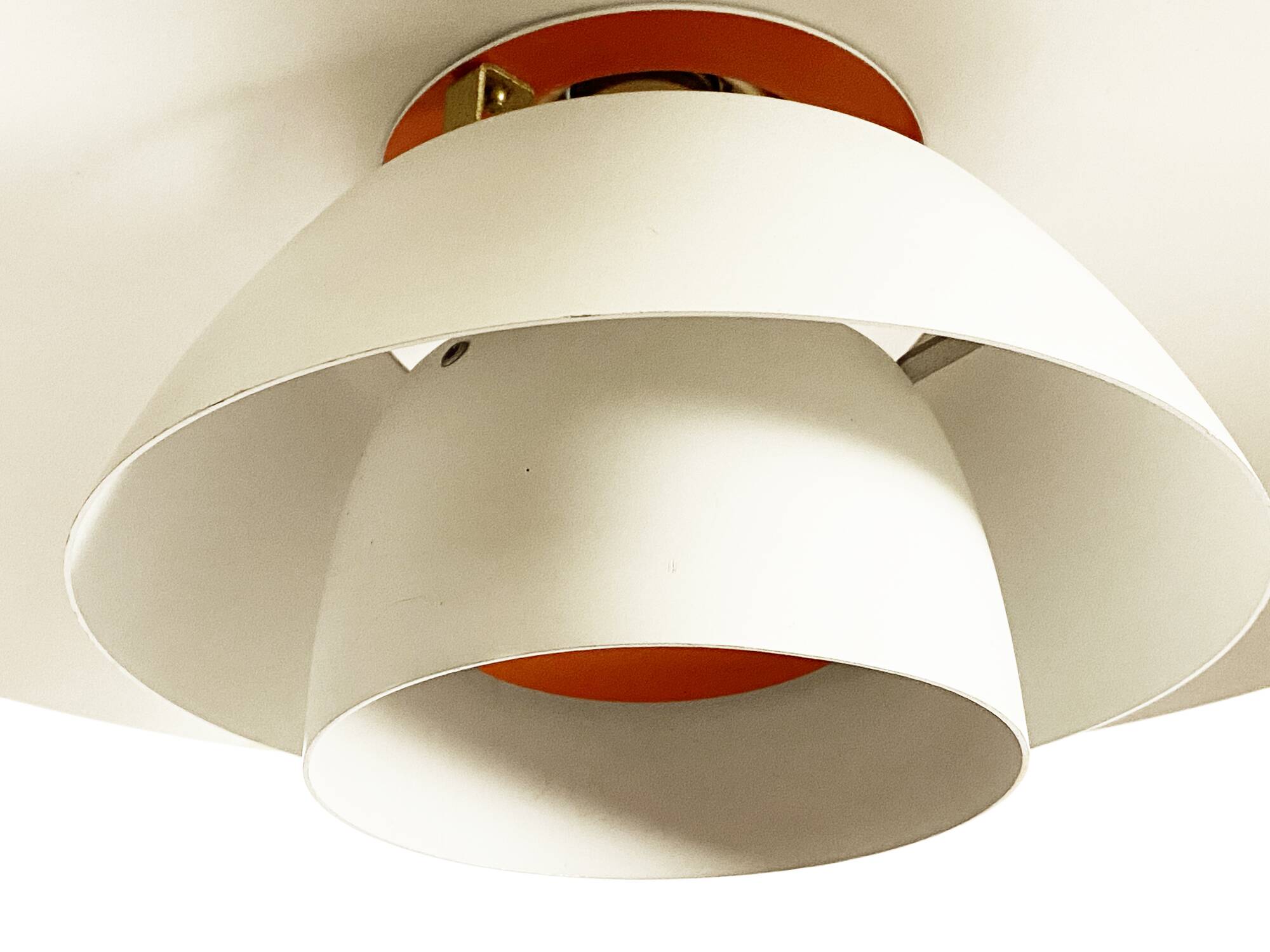 White pendant light PH 4/3 by Poul Henningsen for Louis Poulsen. Denmark 1970s