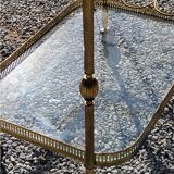 Rolling service of the 50s and 60s in gilded brass double glass trays