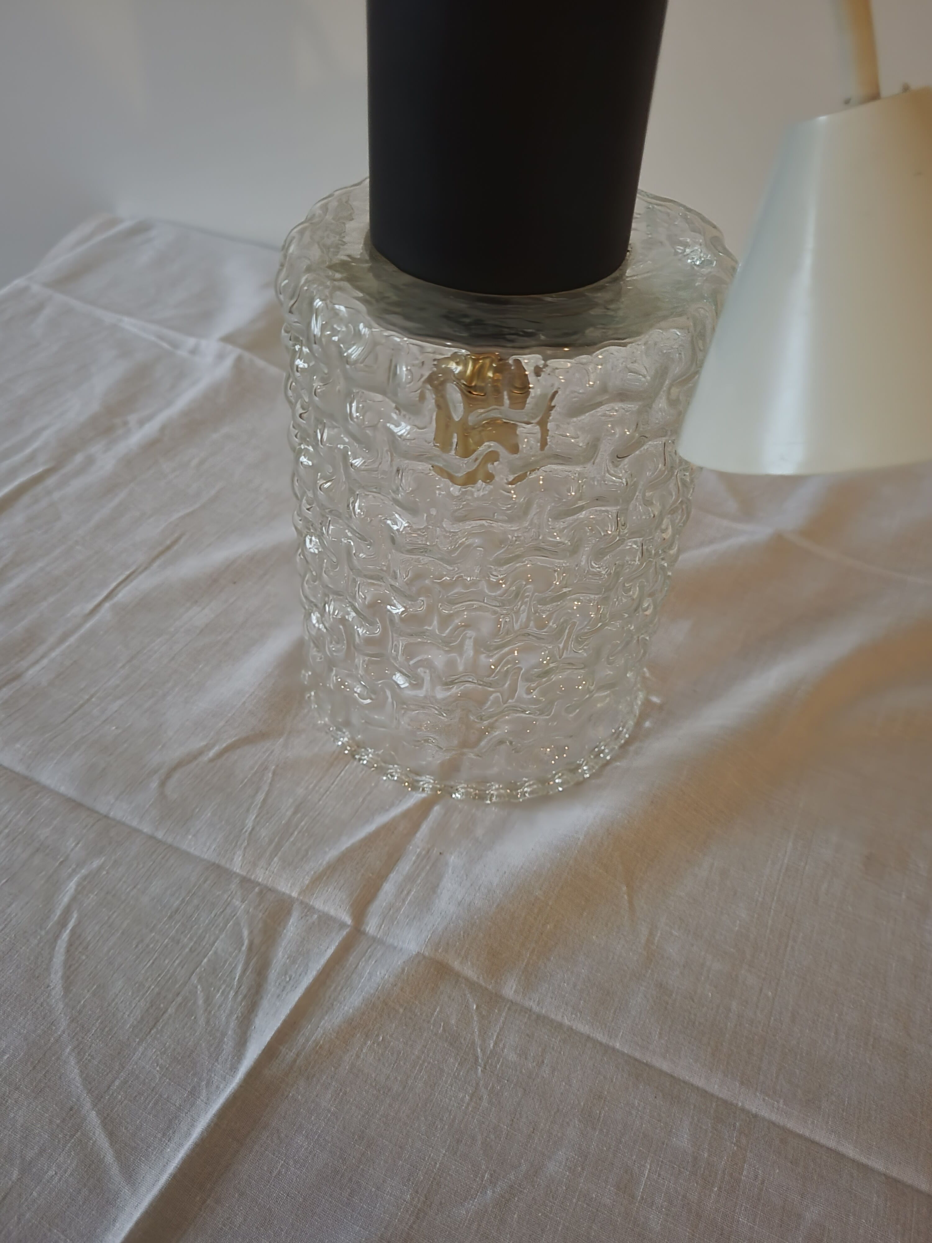 Vintage chiseled glass walker