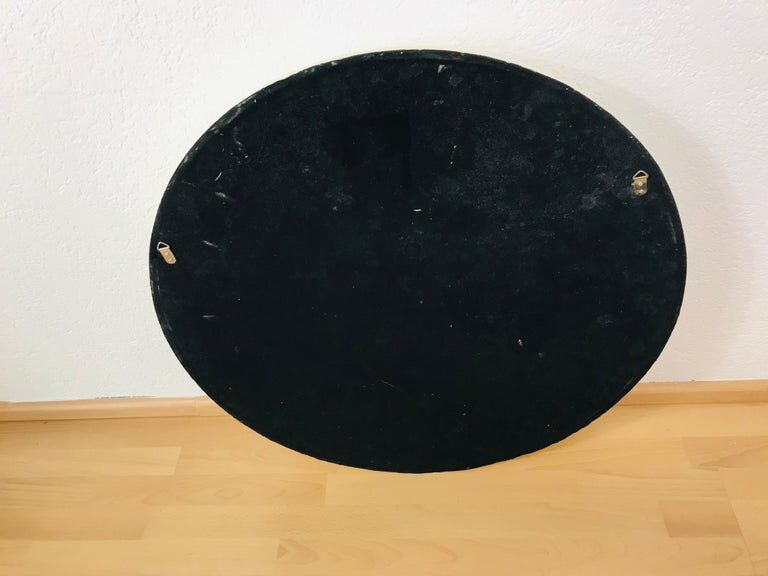 American beige round wall mirror 1970