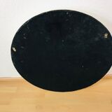 American beige round wall mirror 1970