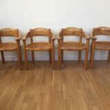Set of 4 pine wood dining chairs by Rainer Daumiller ed. Hirtshals Savværk, 1970s