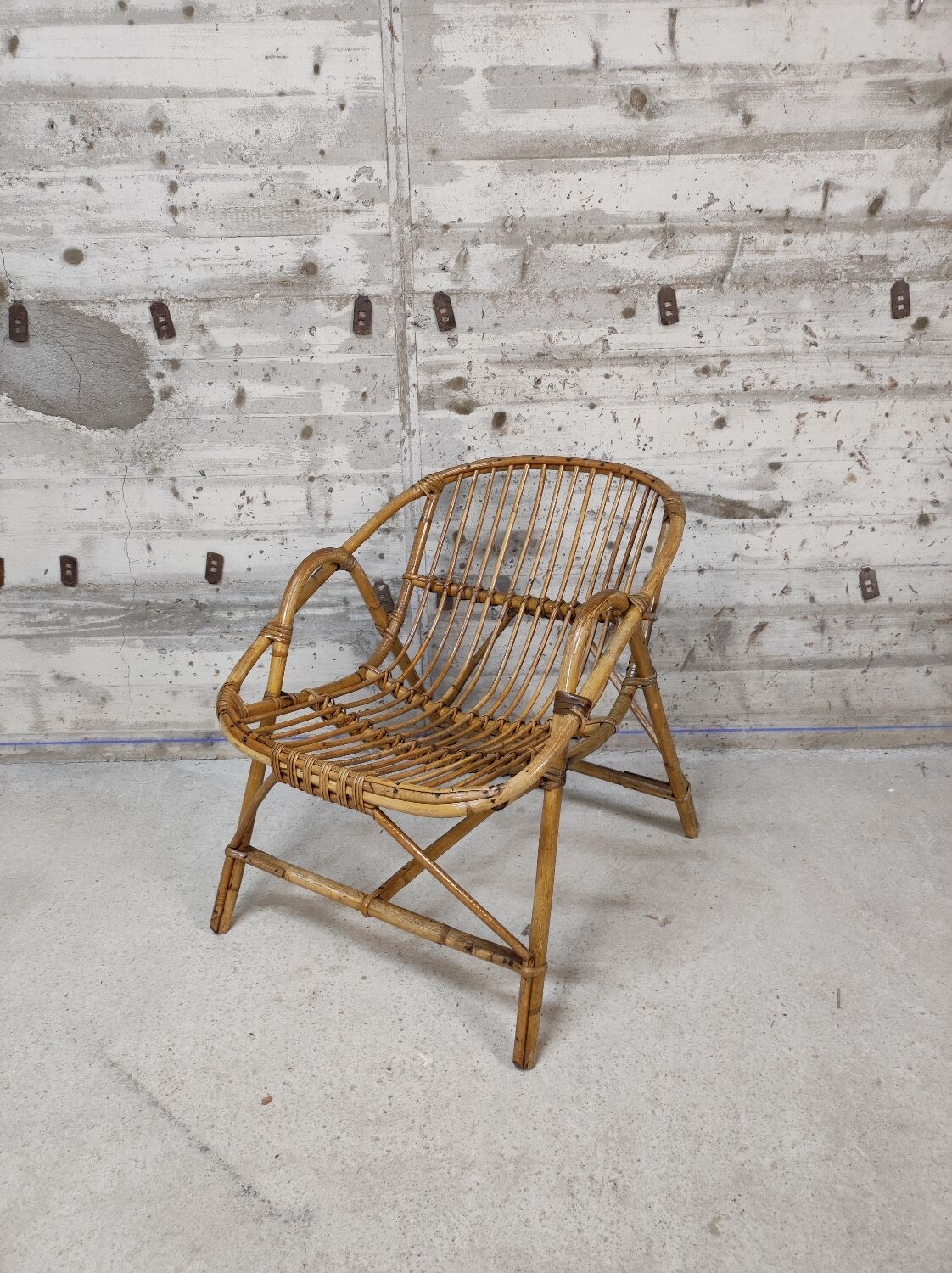 Vintage rattan armchair