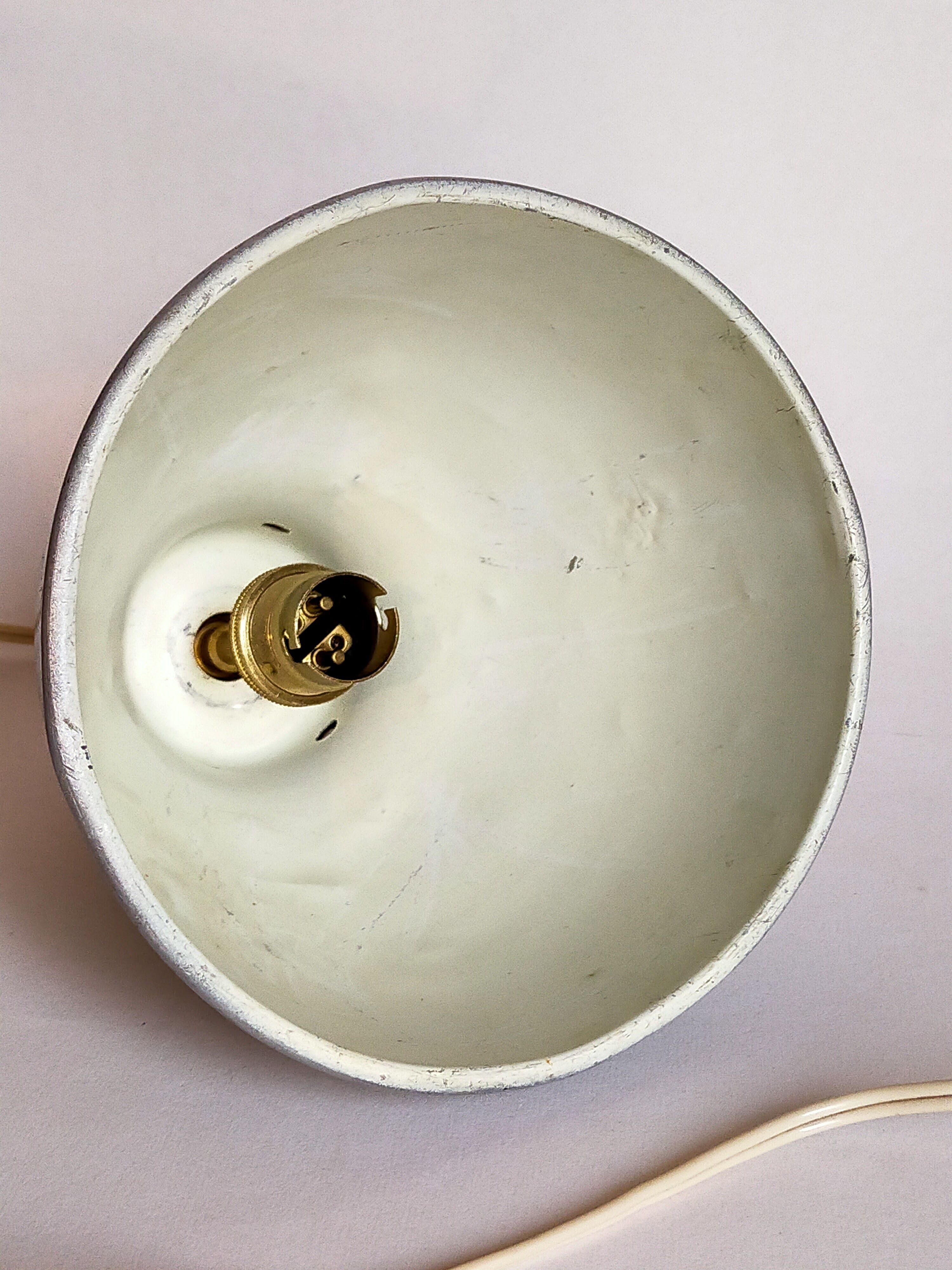 Suspension lampshade bell in vintage aluminum