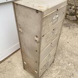 Ronéo 1950 industrial metal locker cabinet with 5 flaps