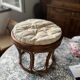 Pouf rattan stool from the 70s.